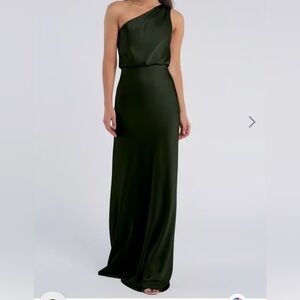 Jenny Yoo Dark Green Maxi Dress